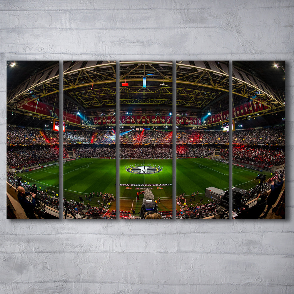Johan Cruyff Arena Netherlands, Stadium Canvas, Sport Art, 5 Panel B, Extra Large Canvas, Canvas Print Wall Art