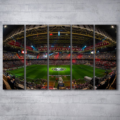 Johan Cruyff Arena Netherlands, Stadium Canvas, Sport Art, 5 Panel B, Extra Large Canvas, Canvas Print Wall Art