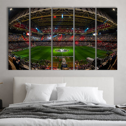 Johan Cruyff Arena Netherlands, Stadium Canvas, Sport Art, 5 Panel B, Extra Large Canvas, Canvas Print Wall Art