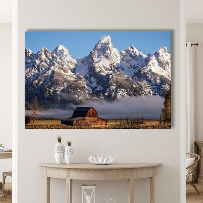 John Moulton Barn With High Peaks Of Teton Range Grand Teton National Park, Cavas Print Wall Art Hom Decor