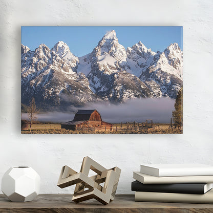 John Moulton Barn With High Peaks Of Teton Range Grand Teton National Park, Cavas Print Wall Art Hom Decor