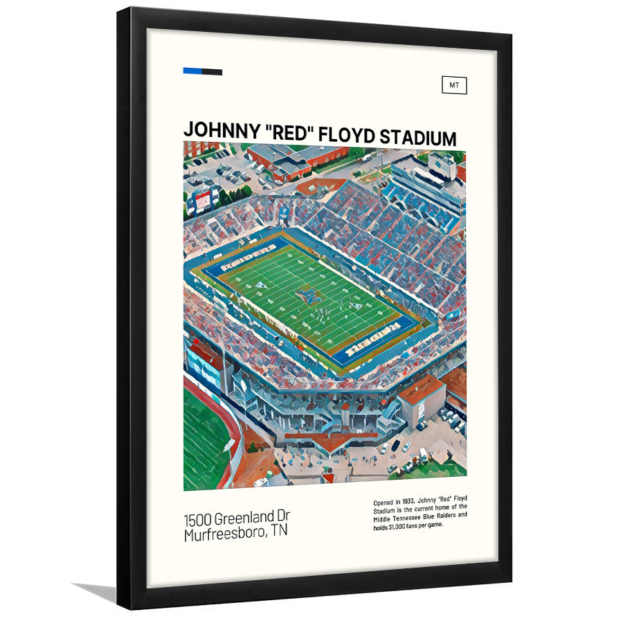 Johnny Red Floyd Stadium Print, Stadium Art, Gifts for him, Sport Art, Framed Art Print Wall Decor
