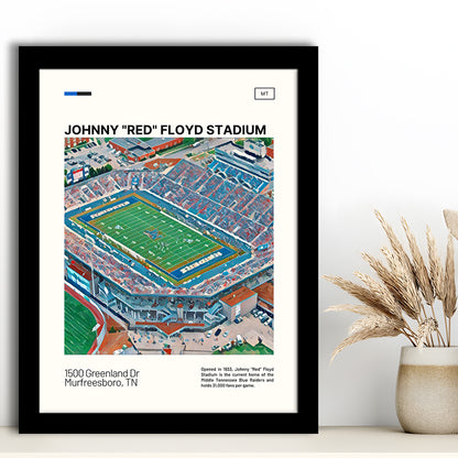 Johnny Red Floyd Stadium Print, Stadium Art, Gifts for him, Sport Art, Framed Art Print Wall Decor