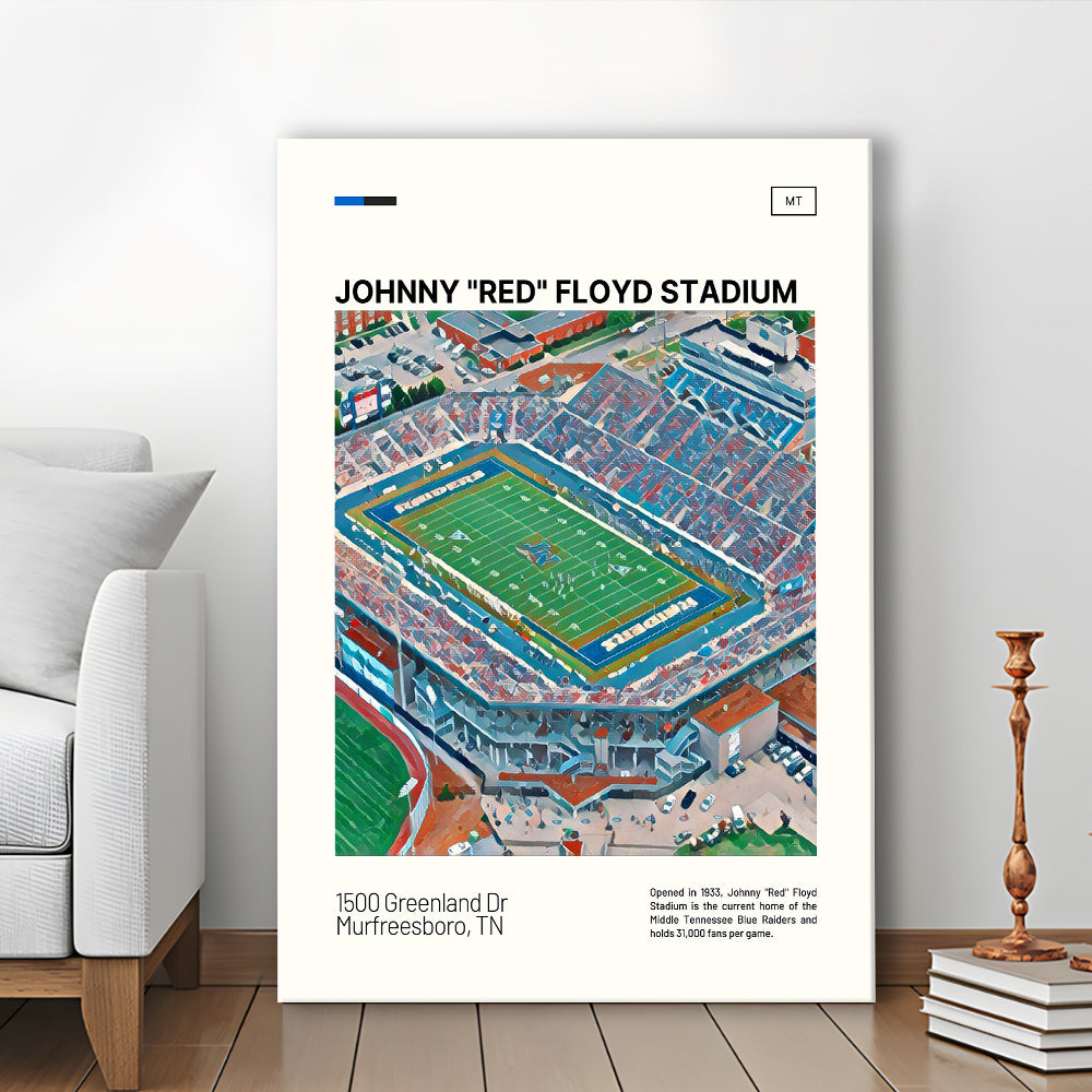 Johnny Red Floyd Stadium Print, Stadium Canvas Art, Fan Gifts, Sport Art, Canvas Print Wall Art
