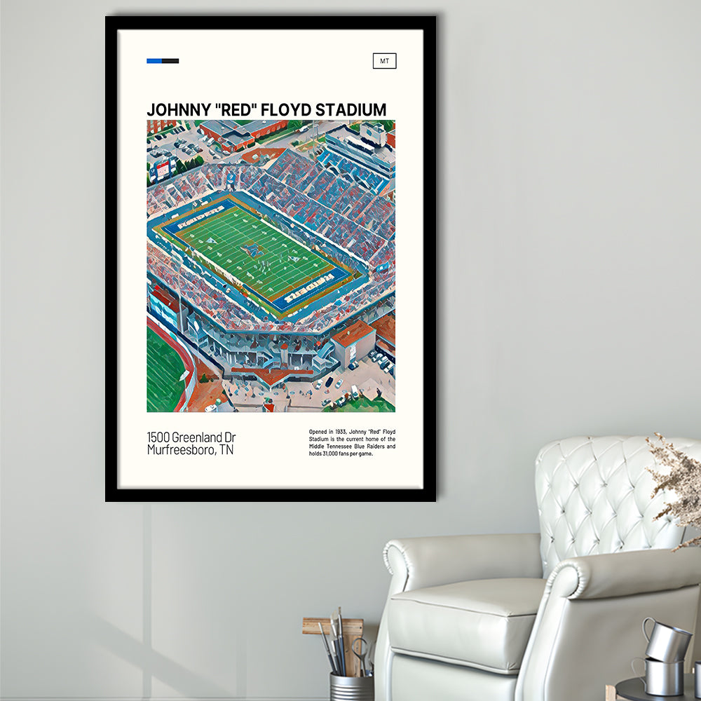 Johnny Red Floyd Stadium Print, Stadium Art, Gifts for him, Sport Art, Framed Art Print Wall Decor
