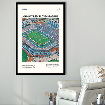 Johnny Red Floyd Stadium Print, Stadium Art, Gifts for him, Sport Art, Framed Art Print Wall Decor