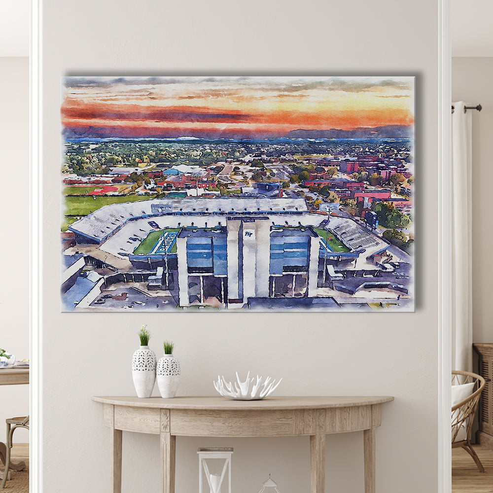 Johnny Red Floyd Painting Stadium Watercolor, Murfreesboro Tennessee, Sport Art, Gifts for him, Canvas Print Wall Art