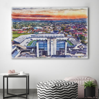 Johnny Red Floyd Painting Stadium Watercolor, Murfreesboro Tennessee, Sport Art, Gifts for him, Canvas Print Wall Art