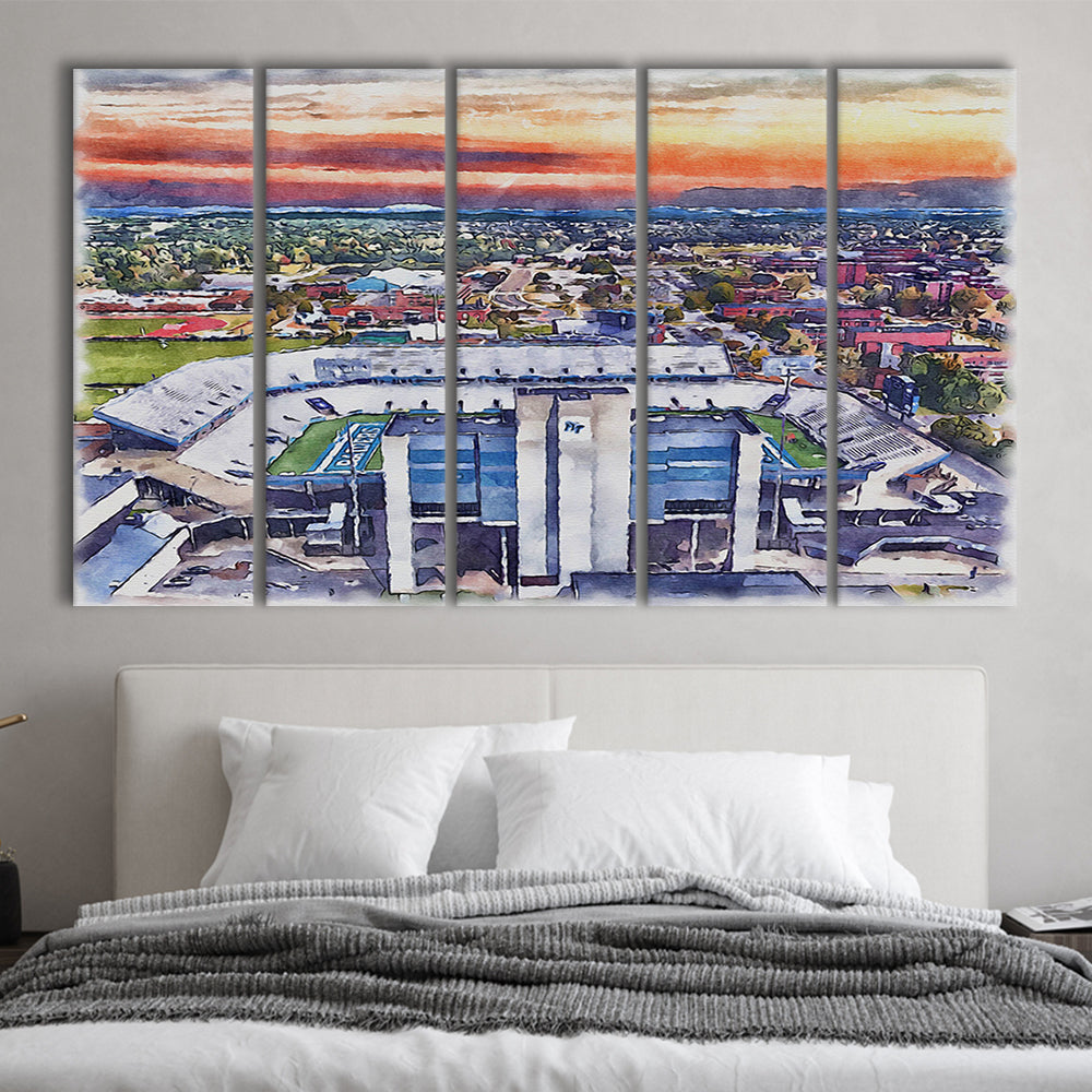 Johnny Red Floyd Painting Stadium Watercolor, Murfreesboro Tennessee, Sport Art, Extra Large Canvas Print Wall Art