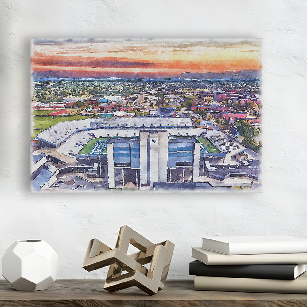 Johnny Red Floyd Painting Stadium Watercolor, Murfreesboro Tennessee, Sport Art, Gifts for him, Canvas Print Wall Art