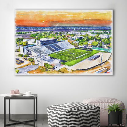Johnson Hagood Painting Stadium Watercolor, Charleston South Carolina, Sport Art, Gifts for him, Canvas Print Wall Art