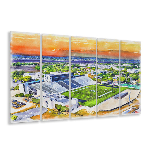 Johnson Hagood Painting Stadium Watercolor, Charleston South Carolina, Sport Art, Extra Large Canvas Print Wall Art