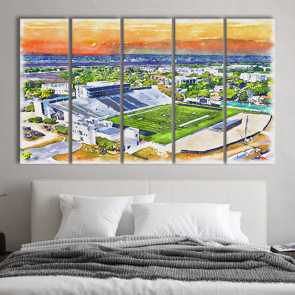 Johnson Hagood Painting Stadium Watercolor, Charleston South Carolina, Sport Art, Extra Large Canvas Print Wall Art