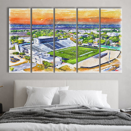 Johnson Hagood Painting Stadium Watercolor, Charleston South Carolina, Sport Art, Extra Large Canvas Print Wall Art