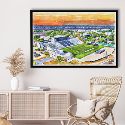 Johnson Hagood Painting Stadium Watercolor, Charleston South Carolina, Sport Gift Art, Framed Canvas Print Wall Art