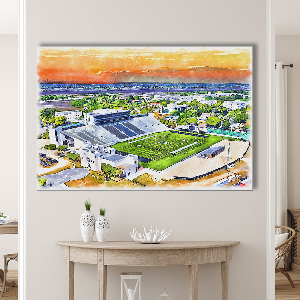 Johnson Hagood Painting Stadium Watercolor, Charleston South Carolina, Sport Art, Gifts for him, Canvas Print Wall Art