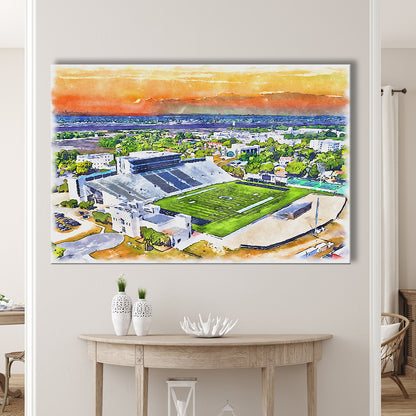 Johnson Hagood Painting Stadium Watercolor, Charleston South Carolina, Sport Art, Gifts for him, Canvas Print Wall Art