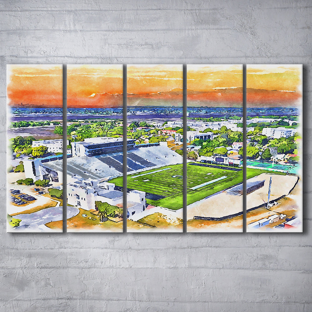 Johnson Hagood Painting Stadium Watercolor, Charleston South Carolina, Sport Art, Extra Large Canvas Print Wall Art