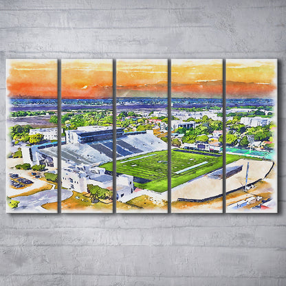 Johnson Hagood Painting Stadium Watercolor, Charleston South Carolina, Sport Art, Extra Large Canvas Print Wall Art