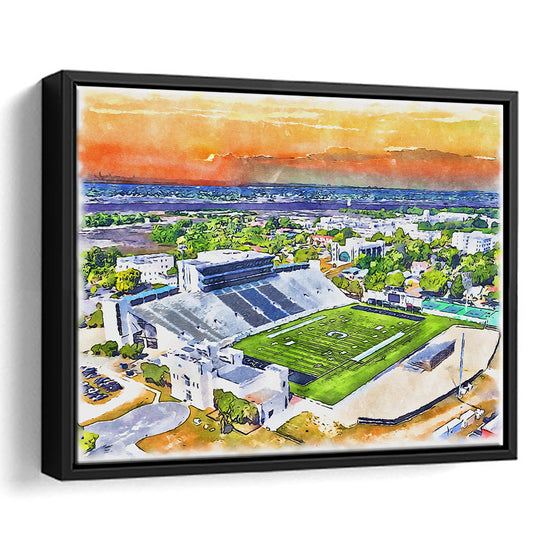 Johnson Hagood Painting Stadium Watercolor, Charleston South Carolina, Sport Gift Art, Framed Canvas Print Wall Art