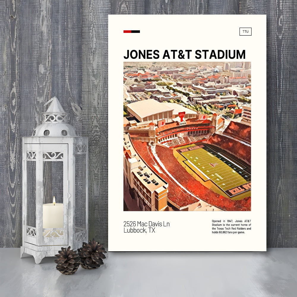 Jones AT&T Stadium Print, Texas Tech Red Raiders Stadium Canvas Art, Fan Gifts, Sport Art, Canvas Print Wall Art