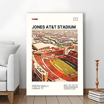 Jones AT&T Stadium Print, Texas Tech Red Raiders Stadium Canvas Art, Fan Gifts, Sport Art, Canvas Print Wall Art