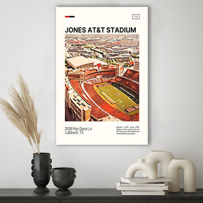 Jones AT&T Stadium Print, Texas Tech Red Raiders Stadium Canvas Art, Fan Gifts, Sport Art, Canvas Print Wall Art