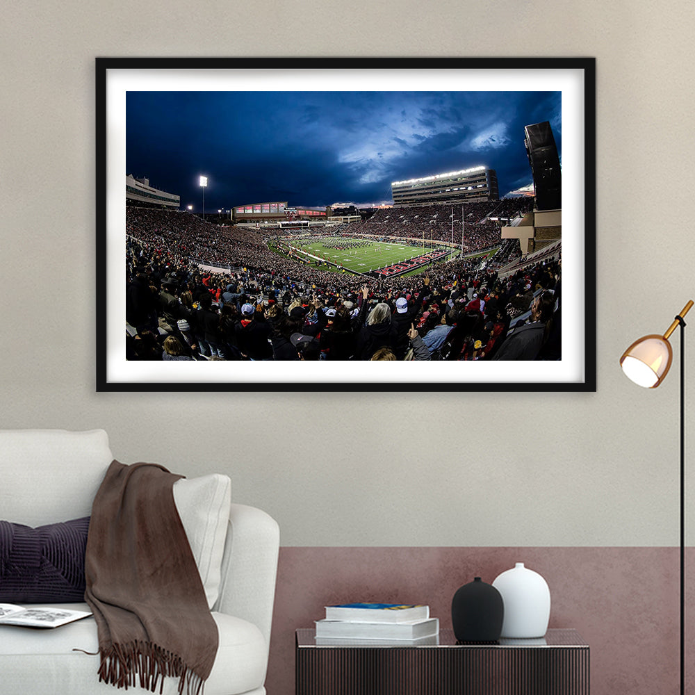 Jones At and t Stadium, Stadium Canvas, Sport Art, Gift for him, White Border Framed Art Print Wall Decor
