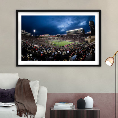 Jones At and t Stadium, Stadium Canvas, Sport Art, Gift for him, White Border Framed Art Print Wall Decor