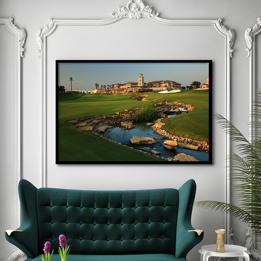Jumeirah G Estates (Earth) Golf Courses At Dubai, United Arab Emirates, Framed Art Print Wall Decor, Picture Framed
