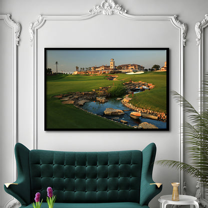 Jumeirah G Estates (Earth) Golf Courses At Dubai, United Arab Emirates, Framed Art Print Wall Decor, Picture Framed