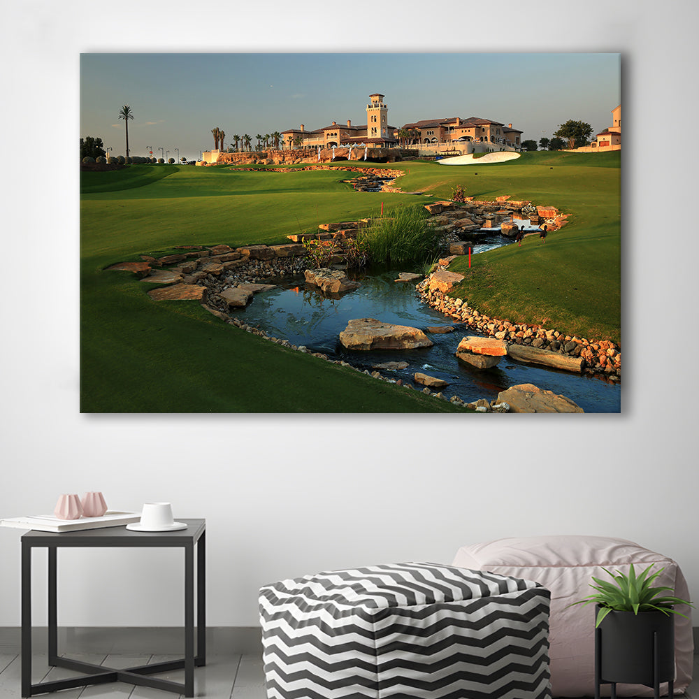 Jumeirah G Estates (Earth) Golf Courses At Dubai, United Arab Emirates, Golf Art Print,