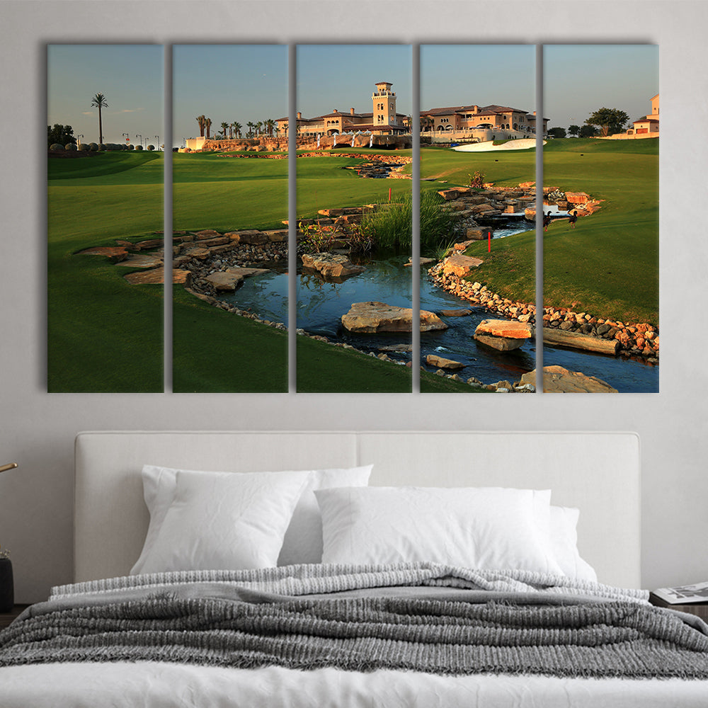 Jumeirah G Estates (Earth) Golf Courses At Dubai, United Arab Emirates, Extra Large Canvas Print Wall Art