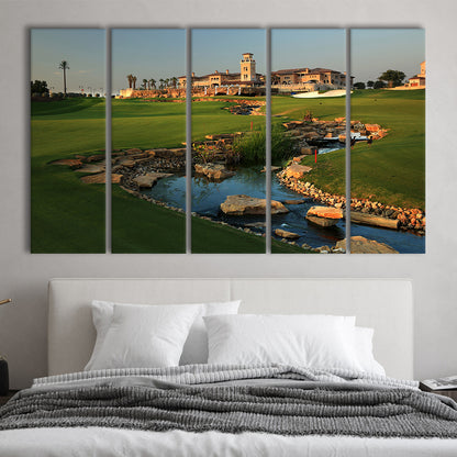 Jumeirah G Estates (Earth) Golf Courses At Dubai, United Arab Emirates, Extra Large Canvas Print Wall Art