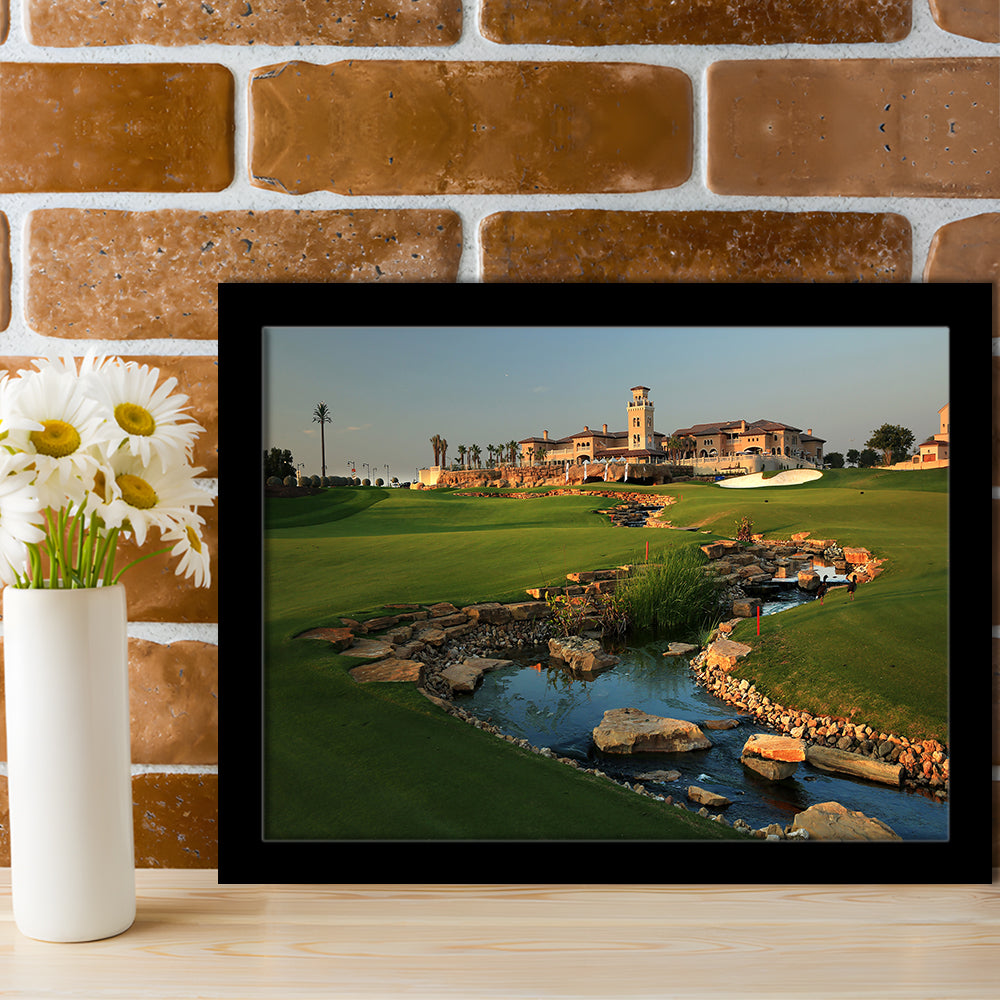 Jumeirah G Estates (Earth) Golf Courses At Dubai, United Arab Emirates, Framed Art Print Wall Decor, Picture Framed