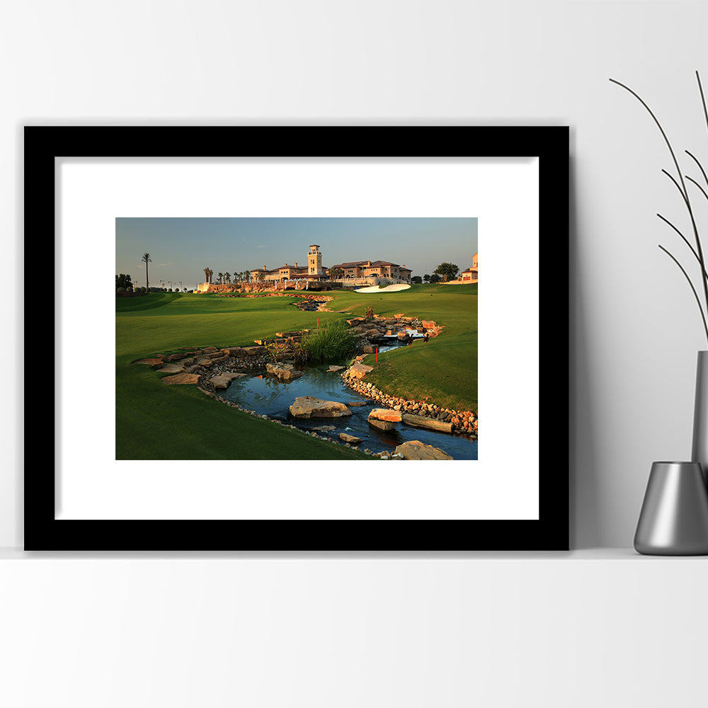 Jumeirah G Estates (Earth) Golf Courses At Dubai, United Arab Emirates, Goft Art Print, Framed Art Print White Border