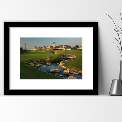 Jumeirah G Estates (Earth) Golf Courses At Dubai, United Arab Emirates, Goft Art Print, Framed Art Print White Border