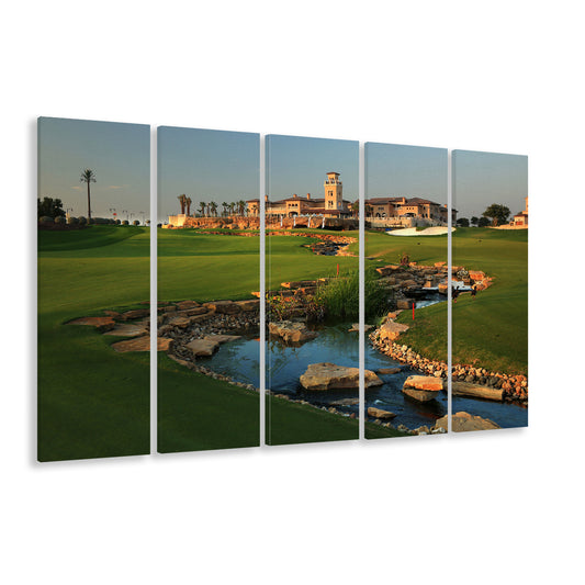 Jumeirah G Estates (Earth) Golf Courses At Dubai, United Arab Emirates, Extra Large Canvas Print Wall Art