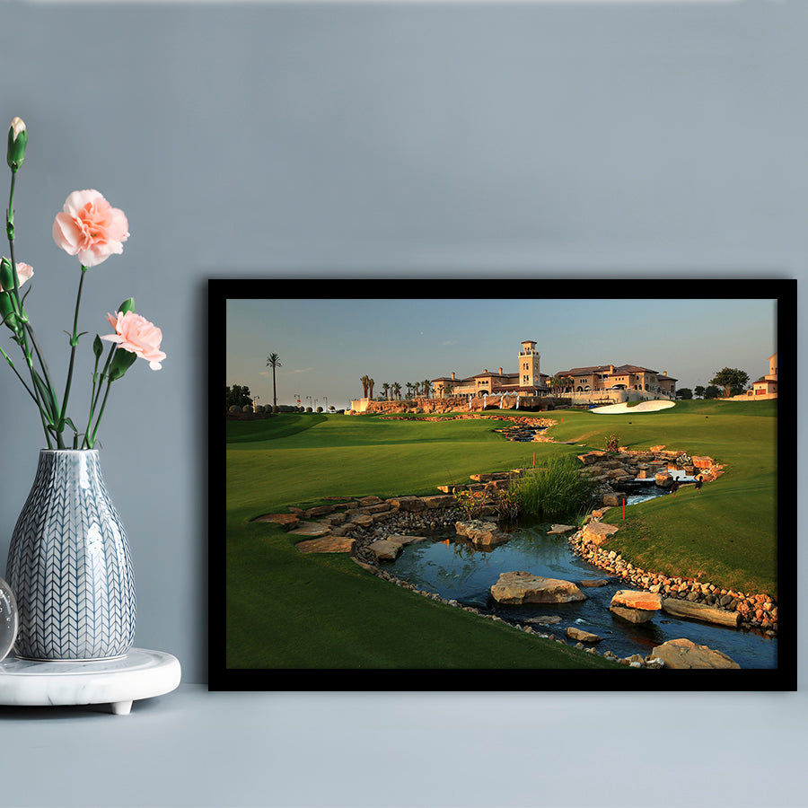 Jumeirah G Estates (Earth) Golf Courses At Dubai, United Arab Emirates, Framed Art Print Wall Decor, Picture Framed