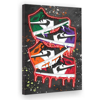 Just A Colorful Shoes, Colorful Graffiti Painting Art, Canvas Print, Luxury Wall Art Decor, Modern Art
