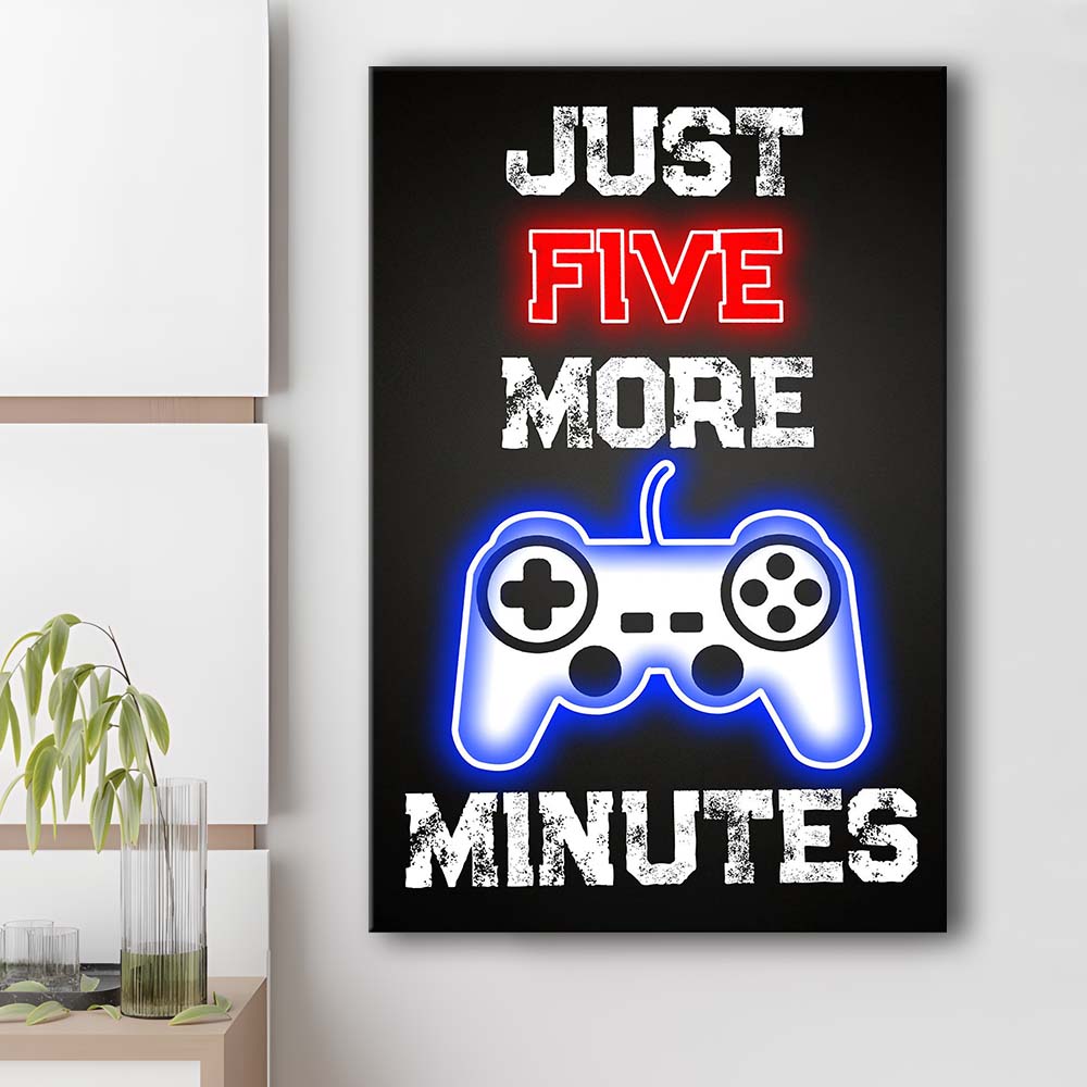 Just Five More Minutes, Game Room Art Wall Decor, Canvas Print, Luxury Wall Art Decor, Modern Art