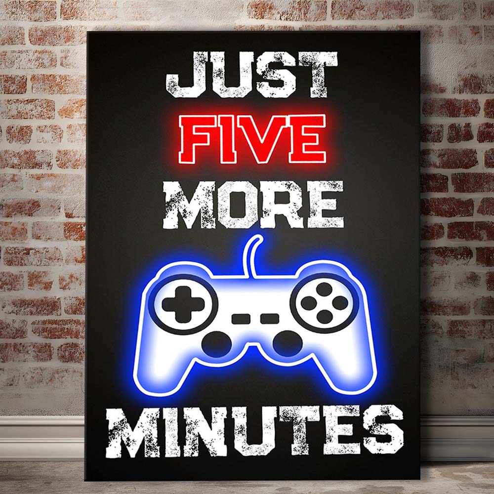 Just Five More Minutes, Game Room Art Wall Decor, Canvas Print, Luxury Wall Art Decor, Modern Art