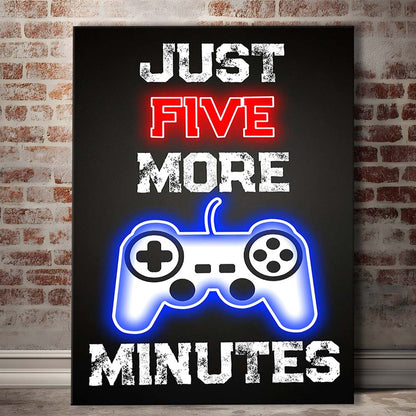 Just Five More Minutes, Game Room Art Wall Decor, Canvas Print, Luxury Wall Art Decor, Modern Art