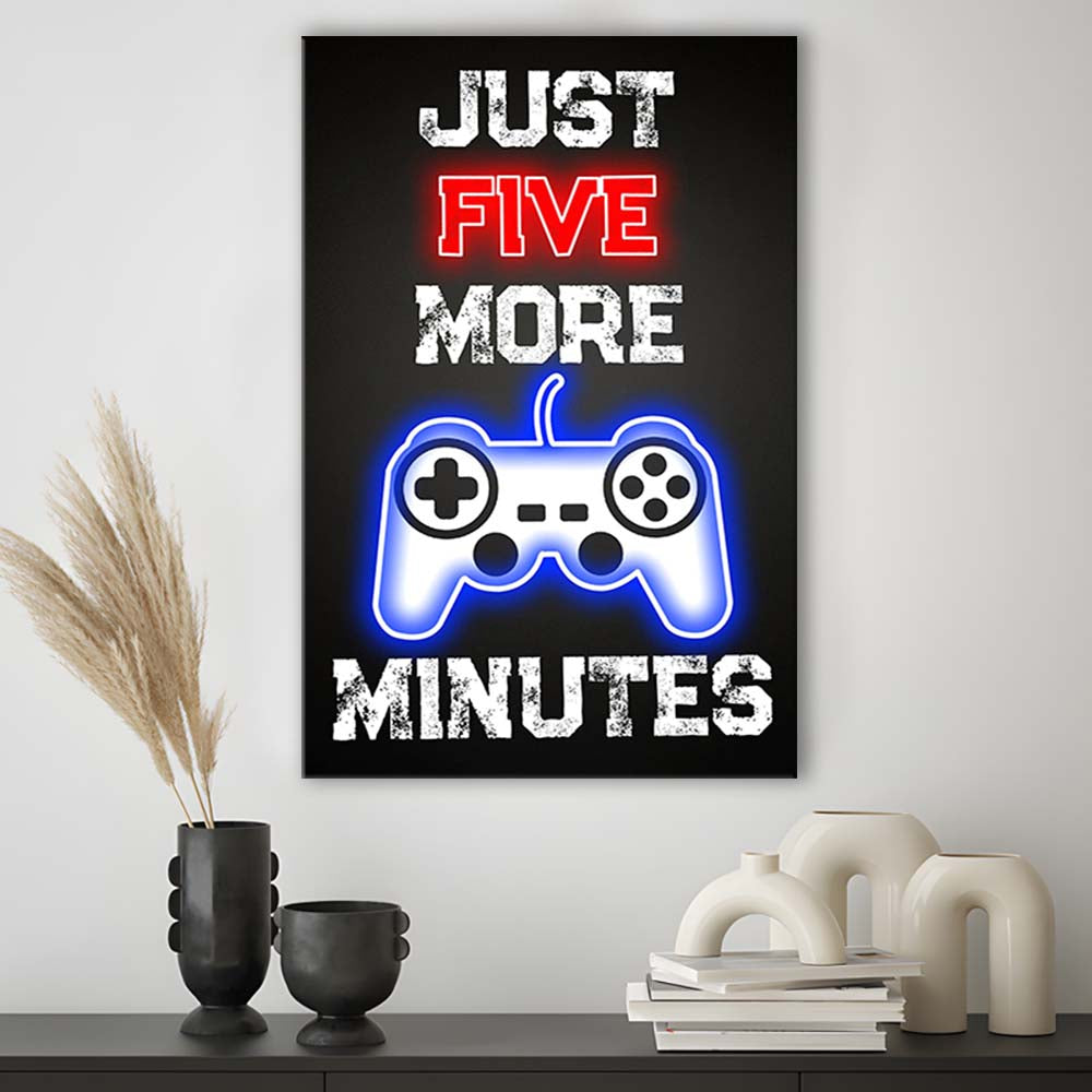 Just Five More Minutes, Game Room Art Wall Decor, Canvas Print, Luxury Wall Art Decor, Modern Art