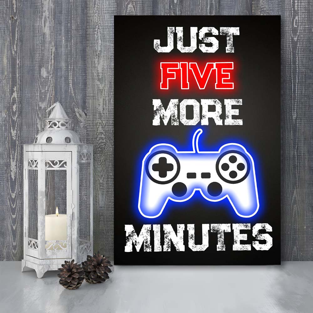 Just Five More Minutes, Game Room Art Wall Decor, Canvas Print, Luxury Wall Art Decor, Modern Art