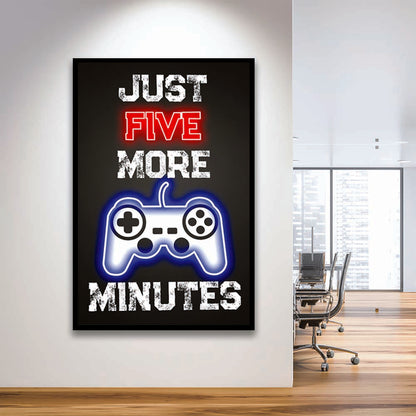 Just Five More Minutes, Game Room Art Wall Decor, Framed Art Print, Picture Framed Wall Art Decor