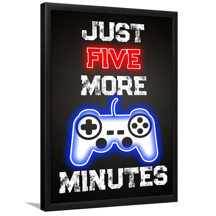 Just Five More Minutes, Game Room Art Wall Decor, Framed Art Print, Picture Framed Wall Art Decor