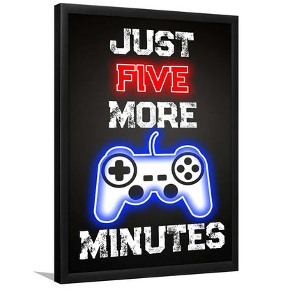 Just Five More Minutes, Game Room Art Wall Decor, Framed Art Print, Picture Framed Wall Art Decor