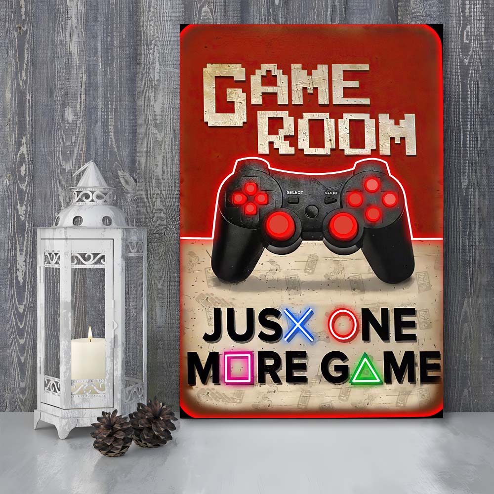 Just One More Game, Game Room Art Wall Decor, Canvas Print, Luxury Wall Art Decor, Modern Art
