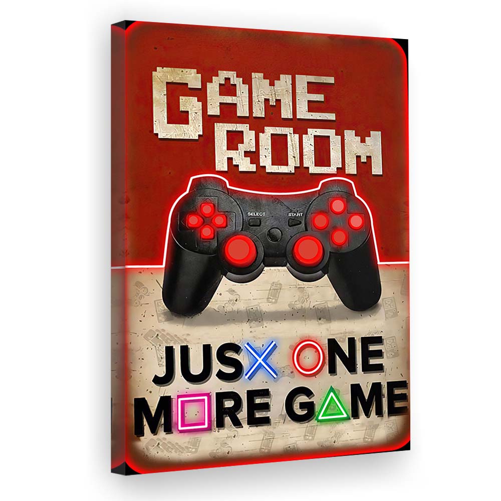 Just One More Game, Game Room Art Wall Decor, Canvas Print, Luxury Wall Art Decor, Modern Art